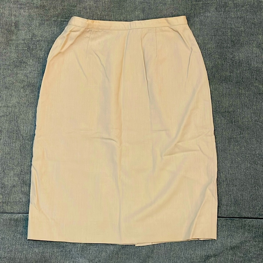 Vintage JH collectibles wool/nylon lined pencil skirt size 10 beige 24-149